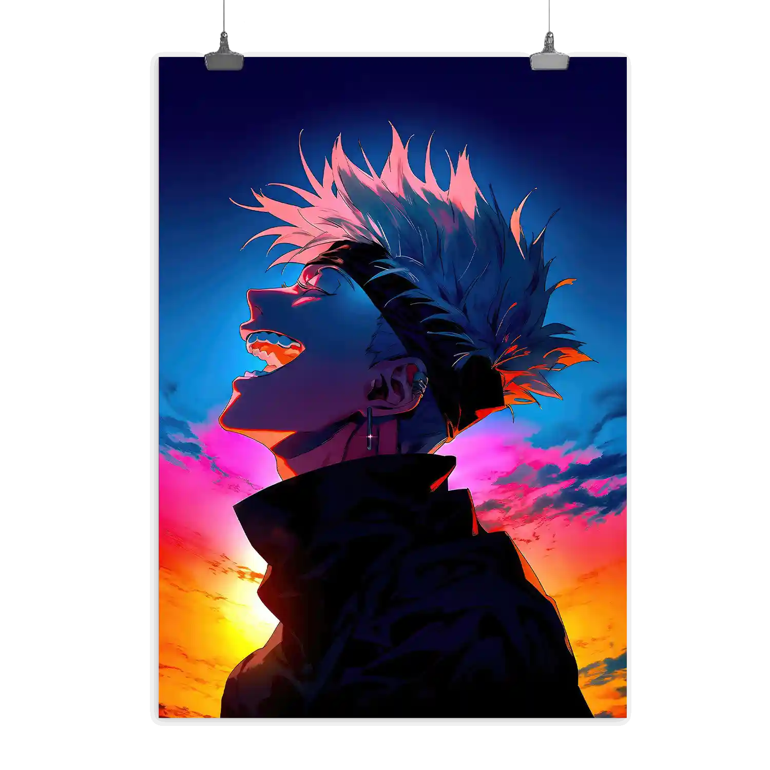 Dynamic Gojo Jujutsu Kaisen Portrait Art Poster Poster