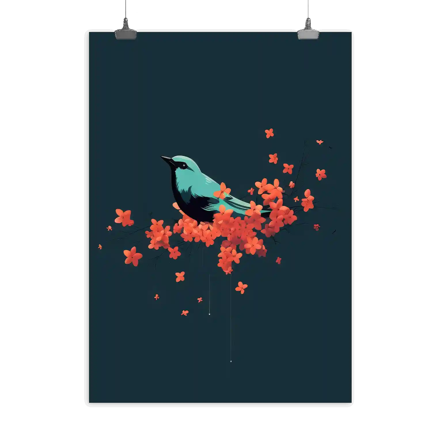 Bird And Flowers Decor Piece Poster Poster