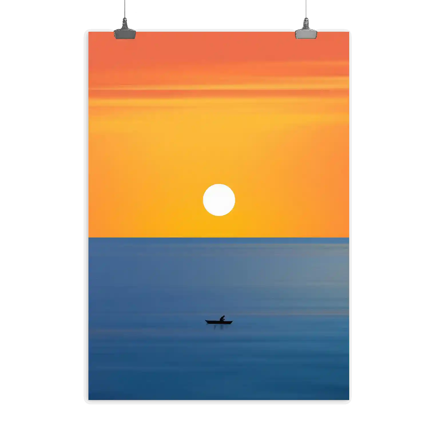 Minimalist Seascape Of Ocean Sunset Poster Poster