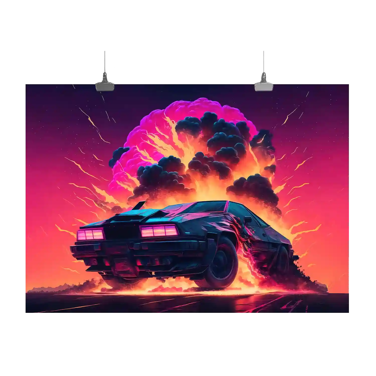 Cybercar Chaos Explosive Contrast_landscape Poster Poster